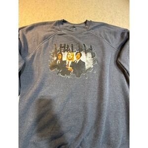 Nirvana Graphic Sweatshirt Mens Blue Raglan Sleeve Crewneck Band Pullover T0017